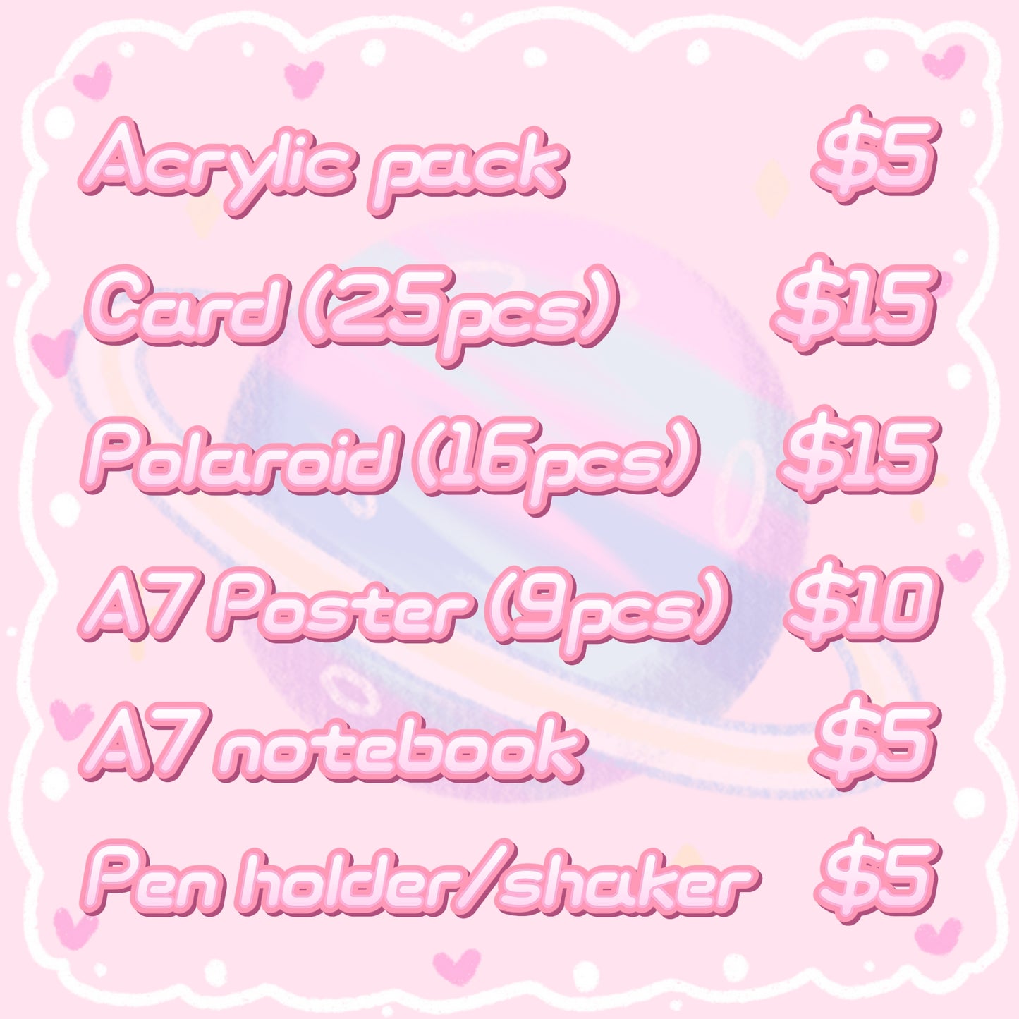 [Promotion] Exquisite Acrylic Decoration [Irregular \ Card \ Polaroid \A7 poster \A5 poster \ Notebook \ pen holder \shaker]